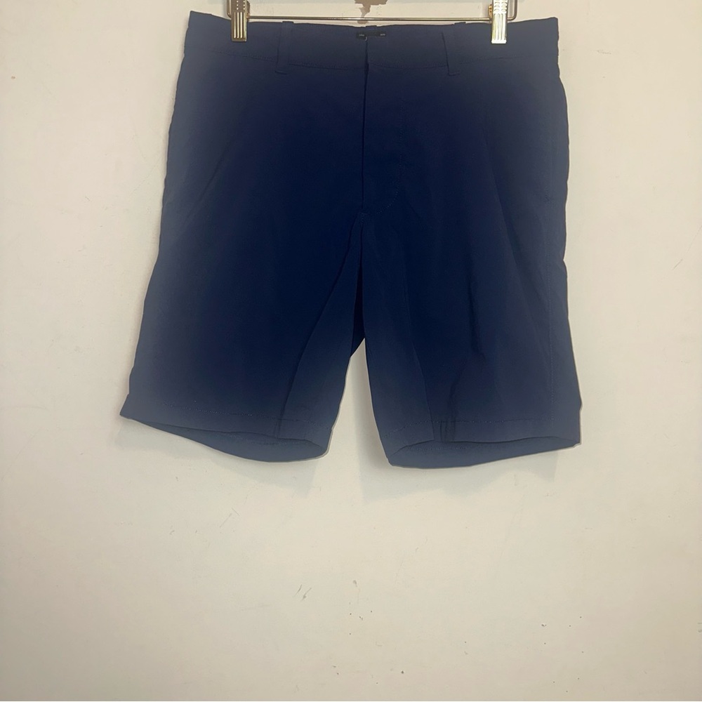 J. Crew Tech Shorts Mens 32 Stretch Navy Blue Chino 9 Inch Inseam Golf Preppy